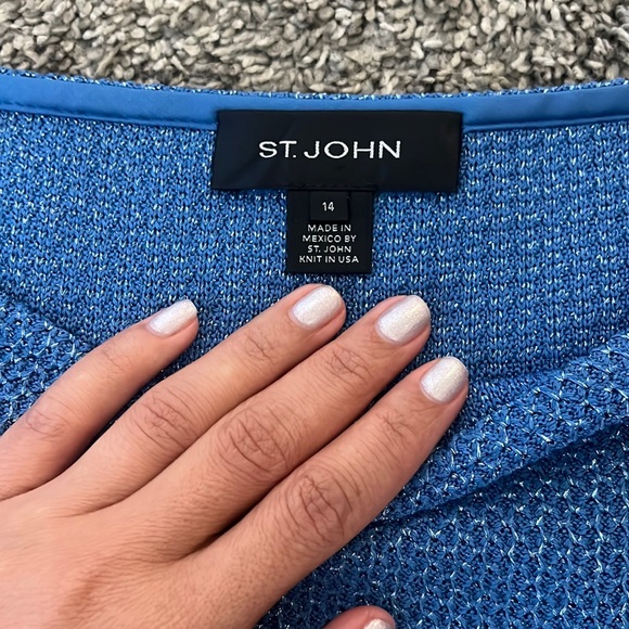 St. John sparkly metallic textured knit wool blend skirt NWOT - Picture 3 of 5